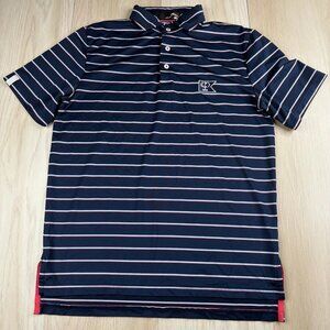 Ralph Lauren Mens Blue Moisture Wicking Pono Logo Striped Polo Shirt Size S/P